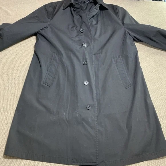 London Fog Maincoats Trench Men's Size 40 Reg Black Removable Liner VTG No Hood - Picture 1 of 6